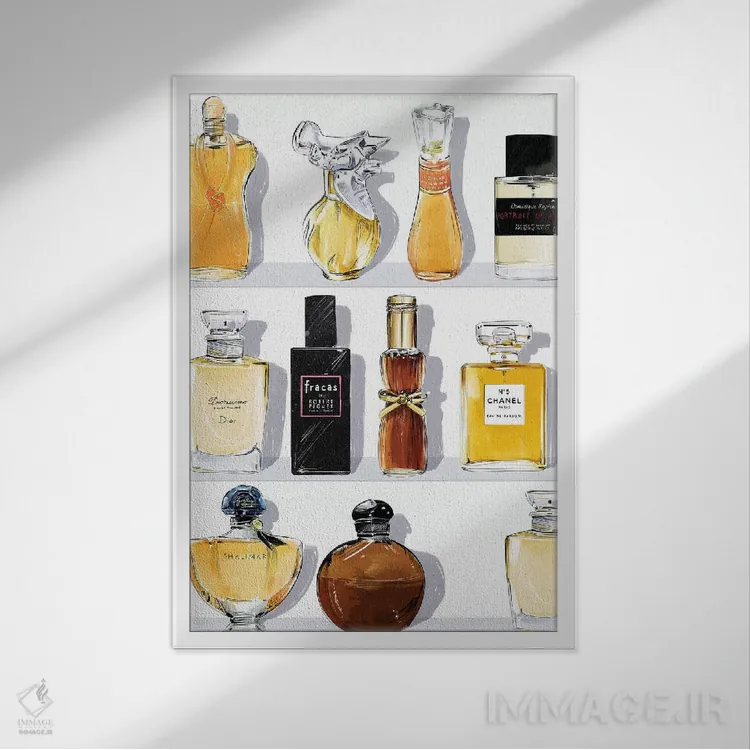 تابلو دکوراتیو White Background,سالن، زمینه سفید اثر امبر دی - نمای قابدار سفید