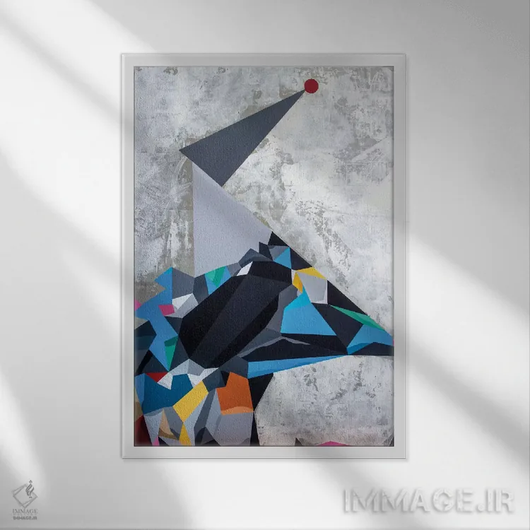 تابلو دکوراتیو نور را دنبال کن اثر داز - نمای قابدار سفید