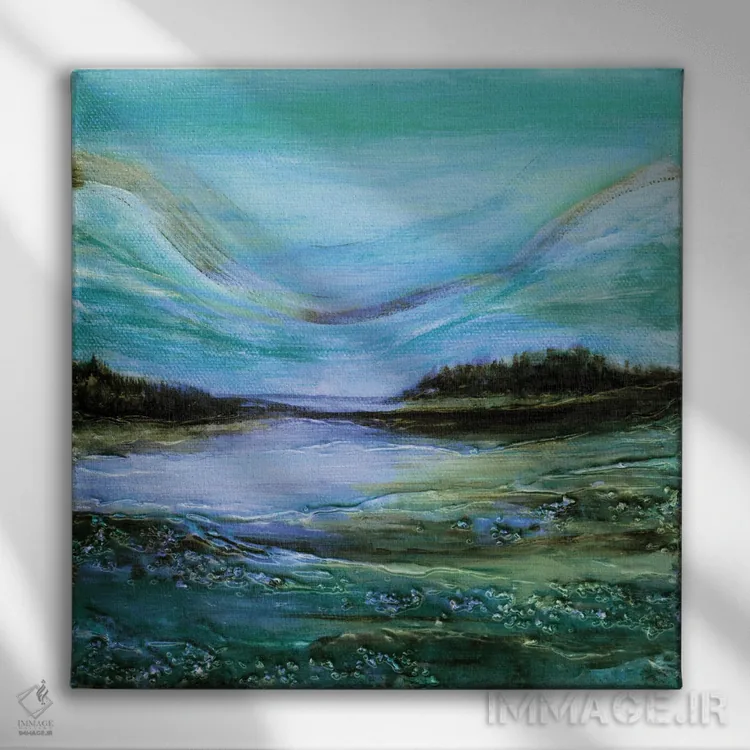 تابلو دکوراتیو درخشش غروب یک اثر جولیا دی سانو - نمای روبهرو روی دیوار