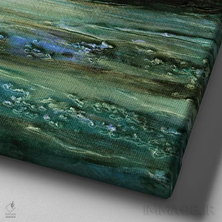 تابلو دکوراتیو درخشش غروب یک اثر جولیا دی سانو - نمای نزدیک بافت بوم