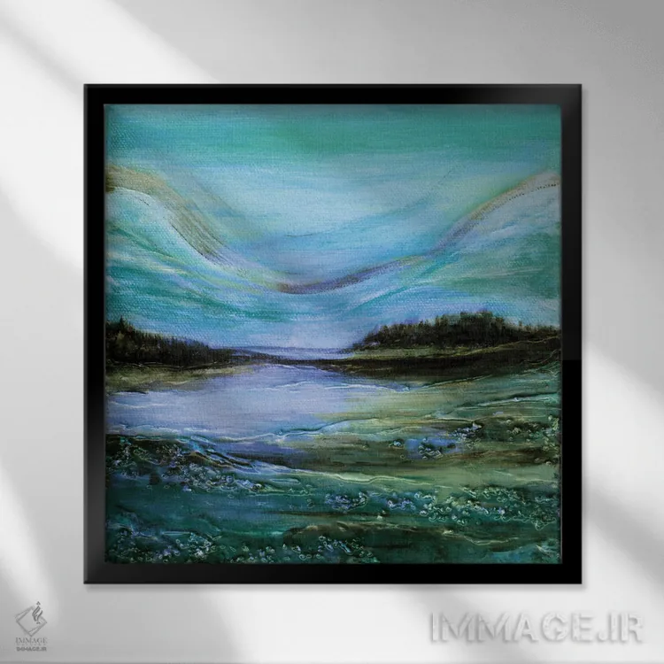 تابلو دکوراتیو درخشش غروب یک اثر جولیا دی سانو - نمای قابدار مشکی