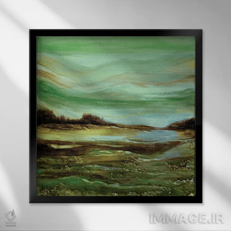 تابلو دکوراتیو درخشش غروب دو اثر جولیا دی سانو - نمای قابدار مشکی