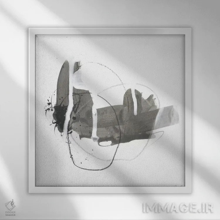 تابلو دکوراتیو مقیاس خاکستری ۳ اثر جون اریکا وس - نمای قابدار سفید