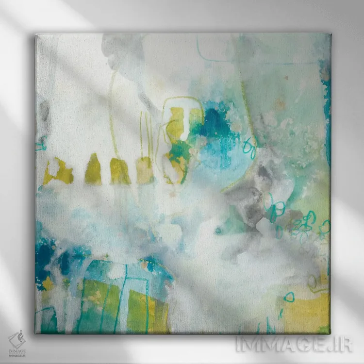 تابلو دکوراتیو فضای آبی ۴ اثر جون اریکا وس - نمای روبهرو روی دیوار