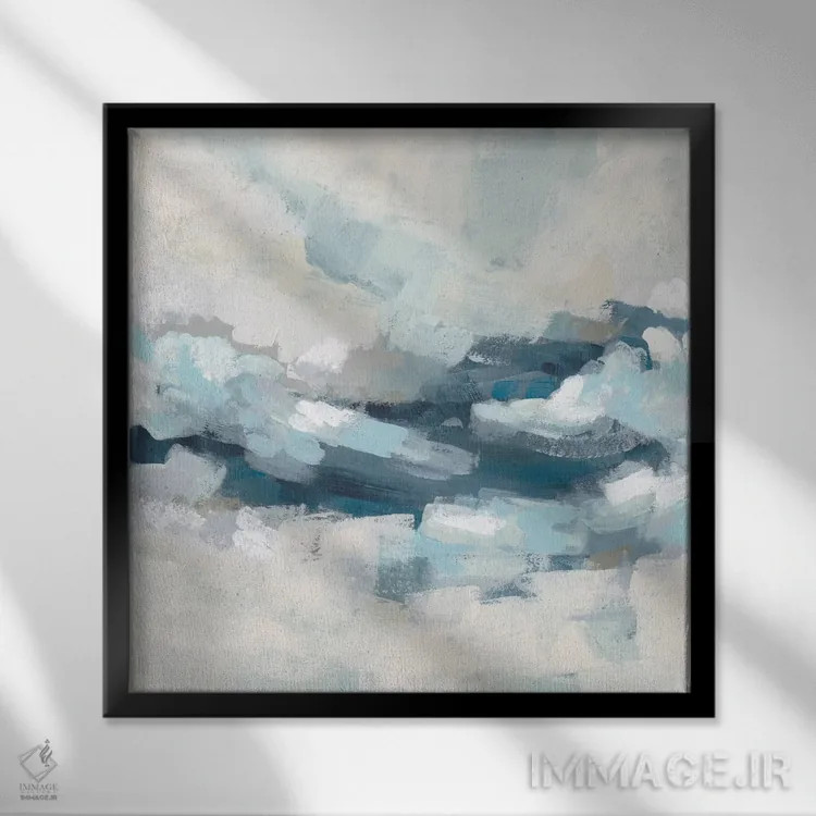 تابلو دکوراتیو قله موج یک اثر جون اریکا وس - نمای قابدار مشکی