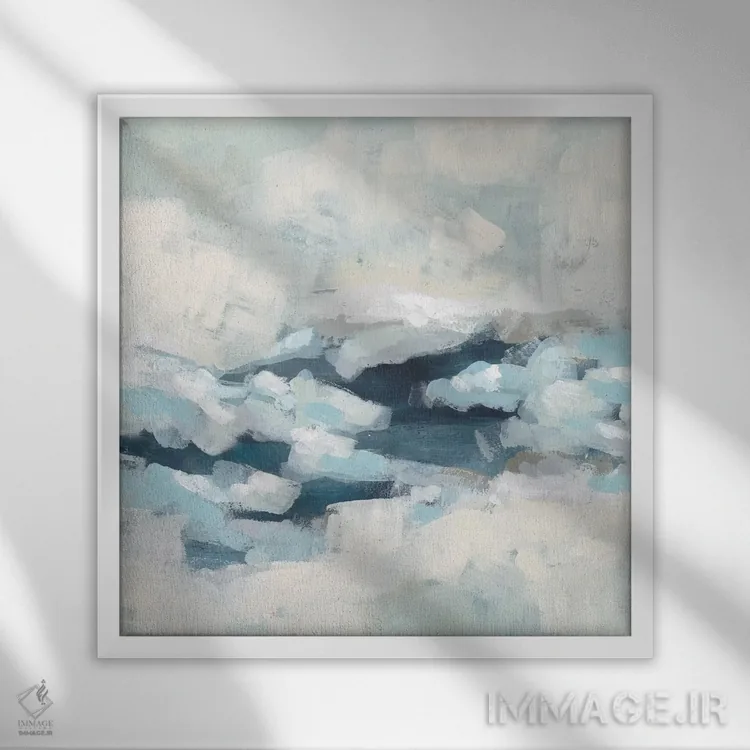 تابلو دکوراتیو قله موج دو اثر جون اریکا وس - نمای قابدار سفید