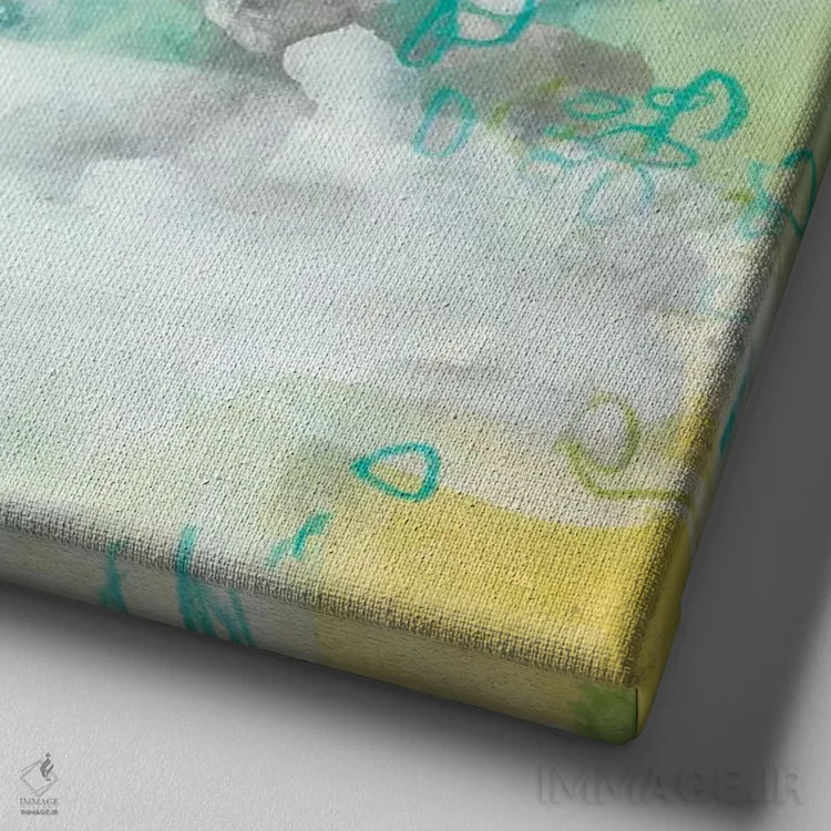 تابلو دکوراتیو فضای آبی ۴ اثر جون اریکا وس - نمای نزدیک بافت بوم