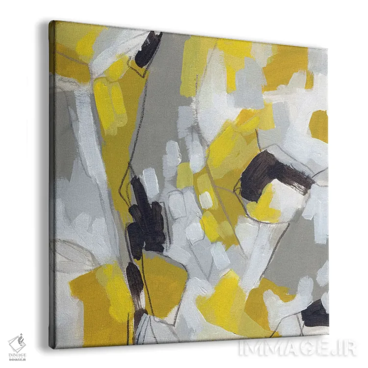 تابلو دکوراتیو کاغذ رنگی لیمویی ۱ اثر جون اریکا وس - نمای پرسپکتیو محصول