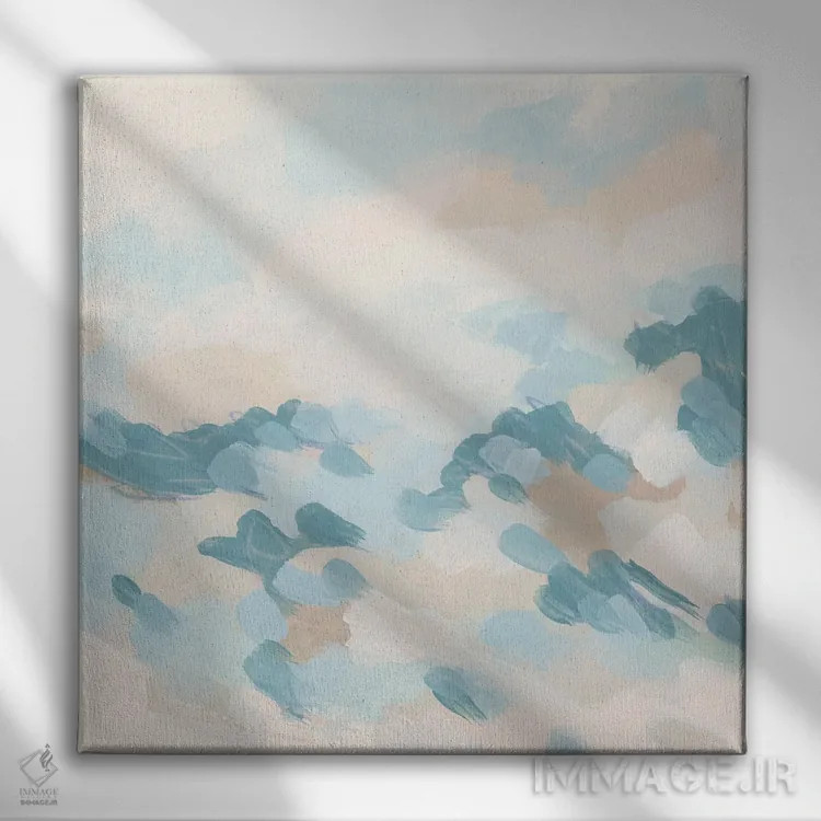 تابلو دکوراتیو موج های خال دار ۲ اثر جون اریکا وس - نمای روبهرو روی دیوار