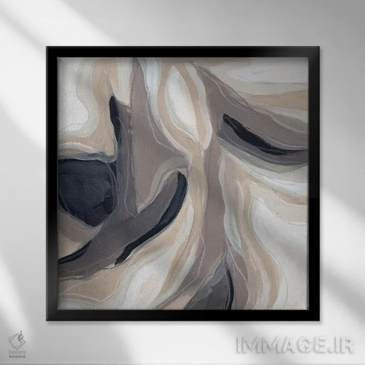تابلو دکوراتیو موج سنگی ۴ اثر جون اریکا وس - نمای قابدار مشکی