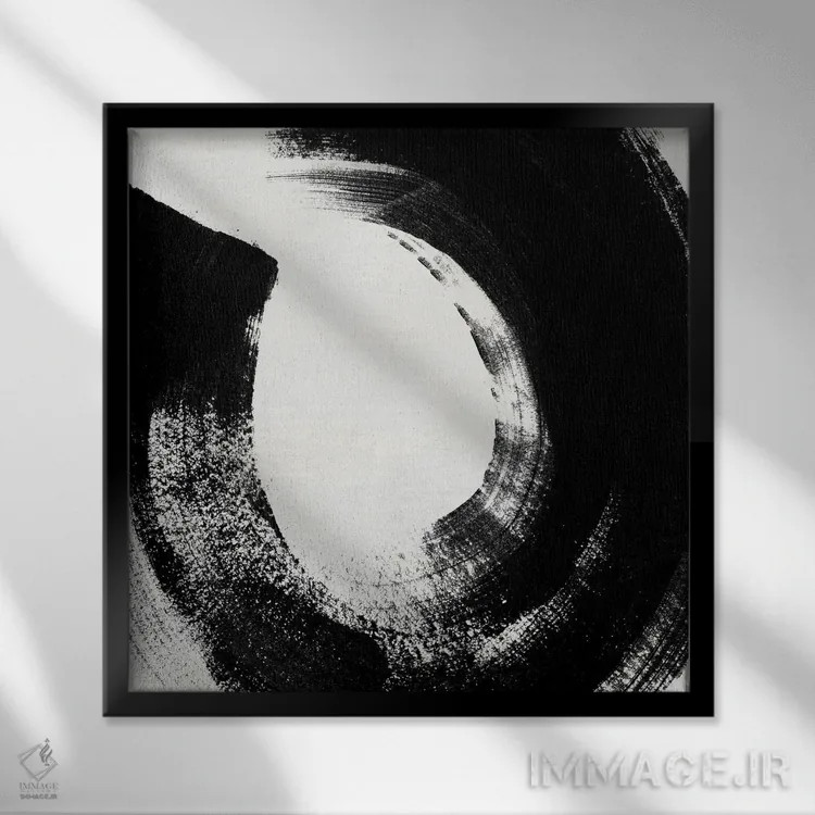 تابلو دکوراتیو قلم موکاری قطعه ای ۸ اثر جون اریکا وس - نمای قابدار مشکی
