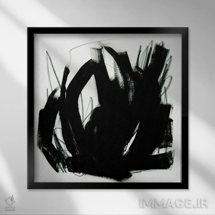 تابلو دکوراتیو رد عقیق سیاه ۲ اثر جون اریکا وس - نمای قابدار مشکی