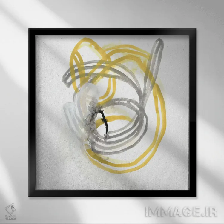تابلو دکوراتیو مدار ریسمانی یکم اثر جون اریکا وس - نمای قابدار مشکی