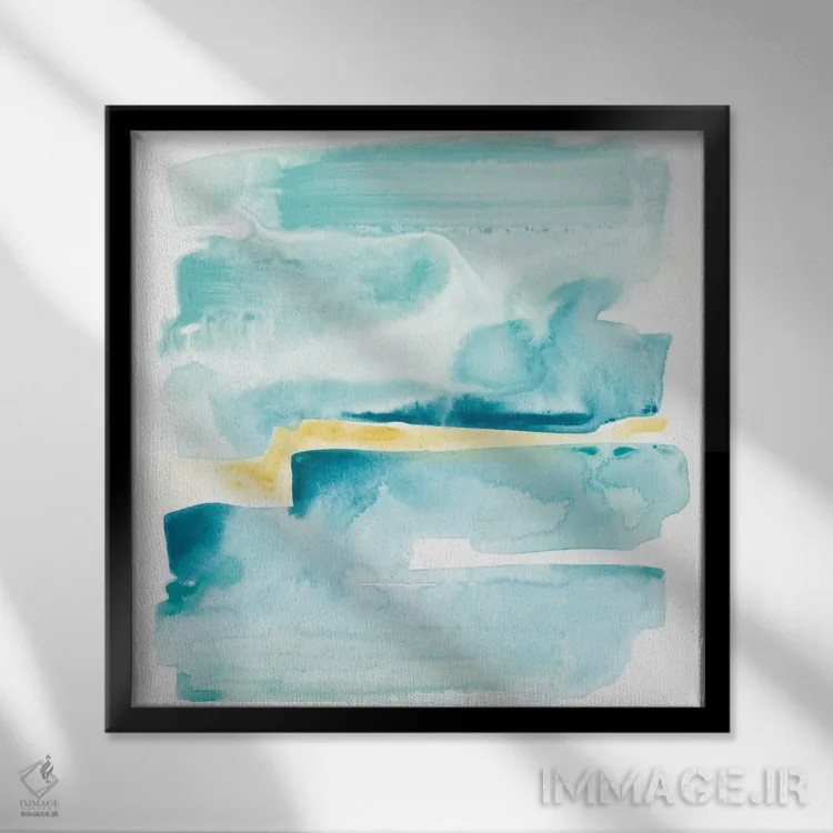 تابلو دکوراتیو خط ساحلی روان چهارم اثر جون اریکا وس - نمای قابدار مشکی