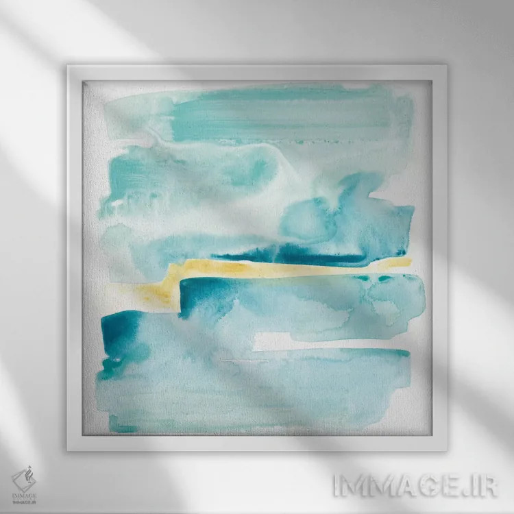 تابلو دکوراتیو خط ساحلی روان چهارم اثر جون اریکا وس - نمای قابدار سفید