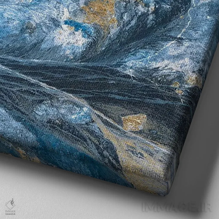 تابلو دکوراتیو نیلی زراندود ۱ اثر جارمن فاگالد - نمای نزدیک بافت بوم