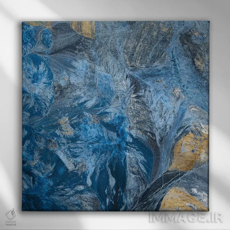 تابلو دکوراتیو نیلی زراندود ۳ اثر جارمن فاگالد - نمای روبهرو روی دیوار