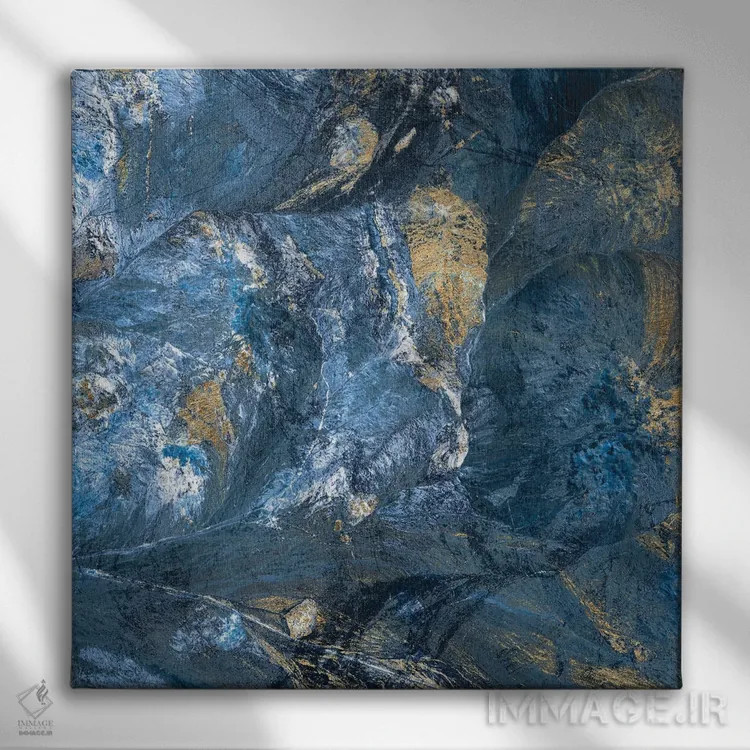 تابلو دکوراتیو نیلی زراندود ۲ اثر جارمن فاگالد - نمای روبهرو روی دیوار