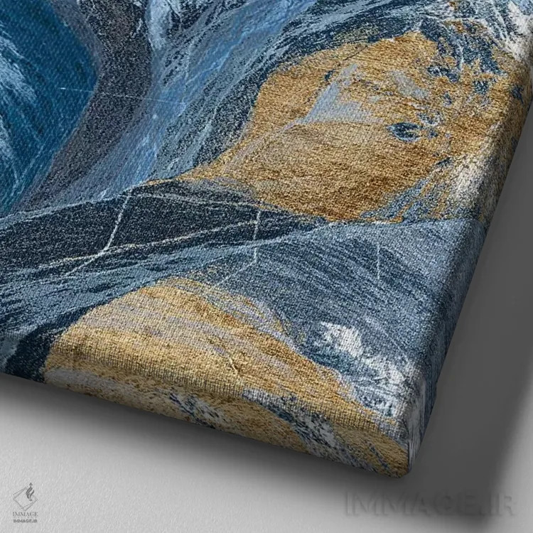 تابلو دکوراتیو نیلی زراندود ۳ اثر جارمن فاگالد - نمای نزدیک بافت بوم