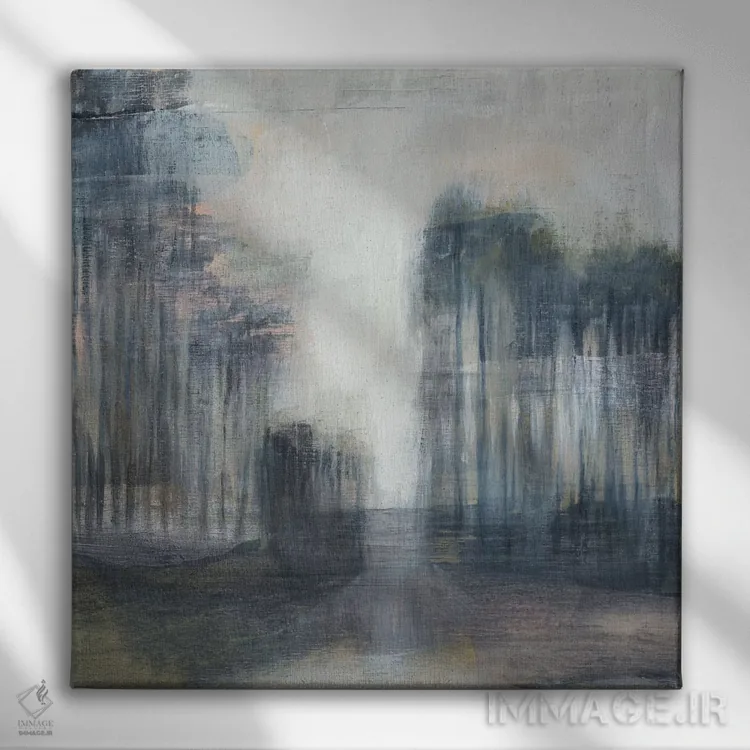 تابلو دکوراتیو خط درختی روشن شده یک اثر جنیفر گلدبرگر - نمای روبهرو روی دیوار