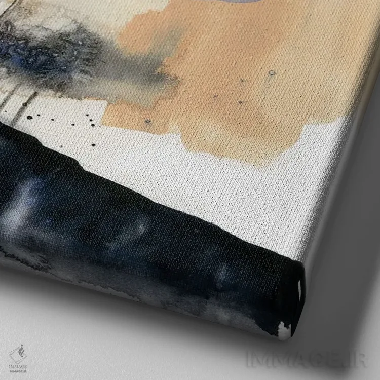 تابلو دکوراتیو مختصات انتزاعی پنج اثر جنیفر گلدبرگر - نمای نزدیک بافت بوم