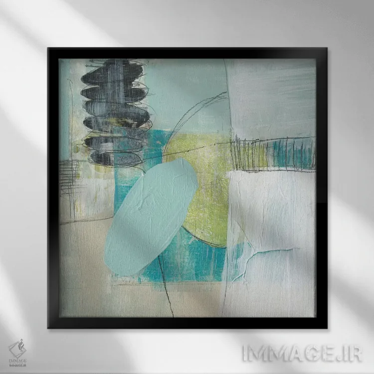 تابلو دکوراتیو کره های کف دریا دو اثر جنیفر گلدبرگر - نمای قابدار مشکی