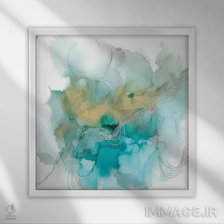 تابلو دکوراتیو فلزات درهم تنیده دو اثر جنیفر گلدبرگر - نمای قابدار سفید