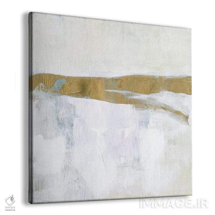 تابلو دکوراتیو افق روبان طلایی II اثر جنیفر گلدبرگر - نمای پرسپکتیو محصول