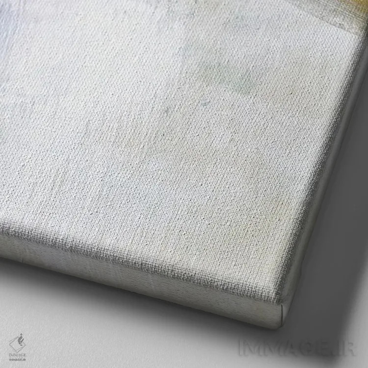 تابلو دکوراتیو افق روبان طلایی II اثر جنیفر گلدبرگر - نمای نزدیک بافت بوم