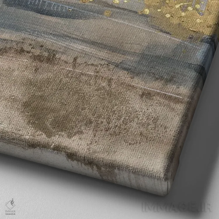 تابلو دکوراتیو نور طلایی در افق I اثر جنیفر گلدبرگر - نمای نزدیک بافت بوم