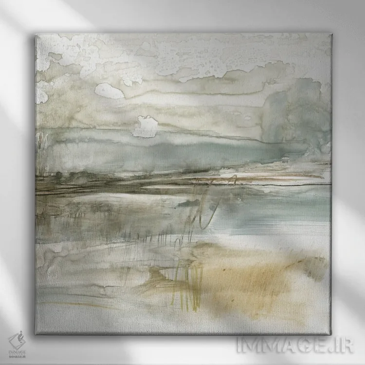 تابلو دکوراتیو منظره خنثی سخت I اثر جنیفر گلدبرگر - نمای روبهرو روی دیوار