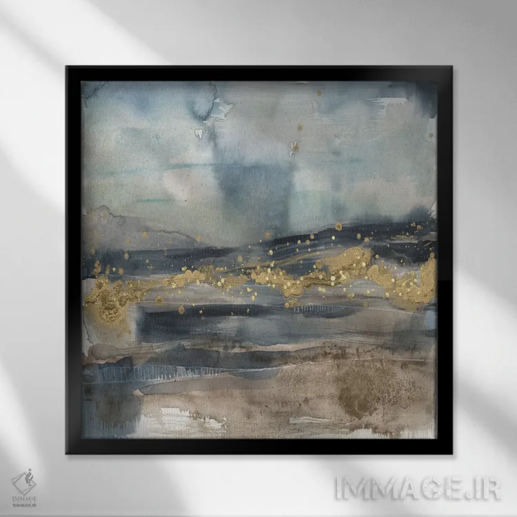 تابلو دکوراتیو نور طلایی در افق I اثر جنیفر گلدبرگر - نمای قابدار مشکی