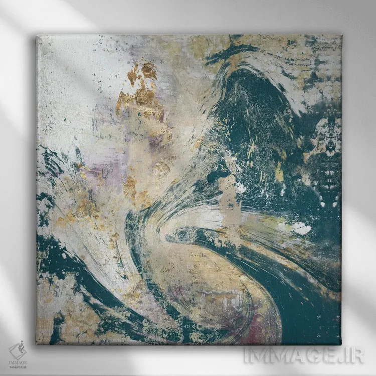 تابلو دکوراتیو نمای هوایی آبی دودی اثر جنیفر گلدبرگر - نمای روبهرو روی دیوار