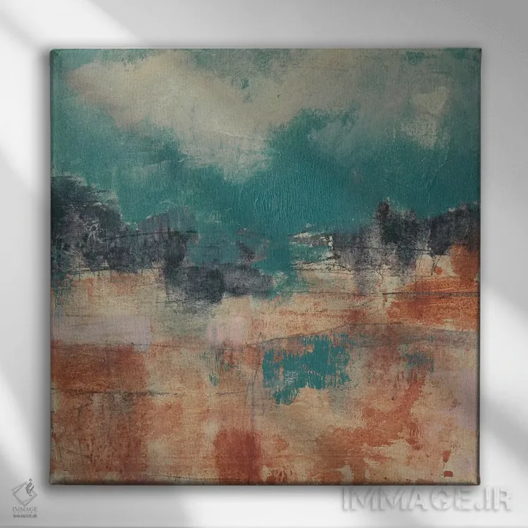 تابلو دکوراتیو آسمان آبی دودی II اثر جنیفر گلدبرگر - نمای روبهرو روی دیوار