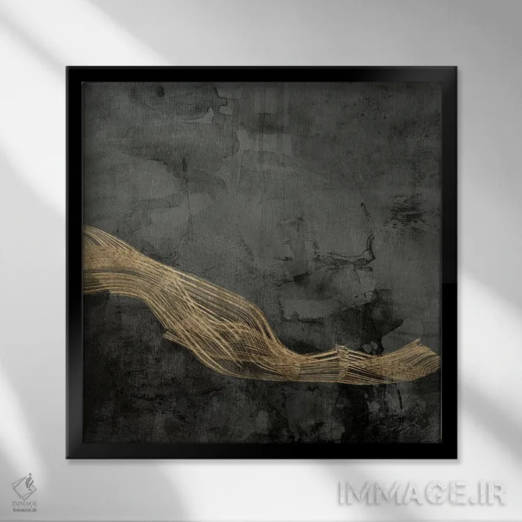 تابلو دکوراتیو ماتریس بافته شده III اثر جنیفر گلدبرگر - نمای قابدار مشکی