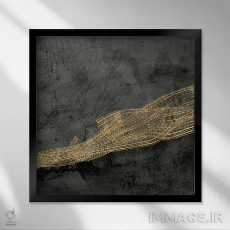 تابلو دکوراتیو شبکه بافته شده IV اثر جنیفر گلدبرگر - نمای قابدار مشکی