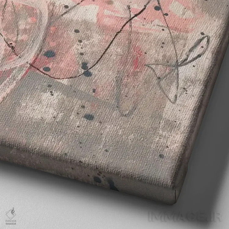 تابلو دکوراتیو جنبش صورتی ملایم I اثر جنیفر گلدبرگر - نمای نزدیک بافت بوم