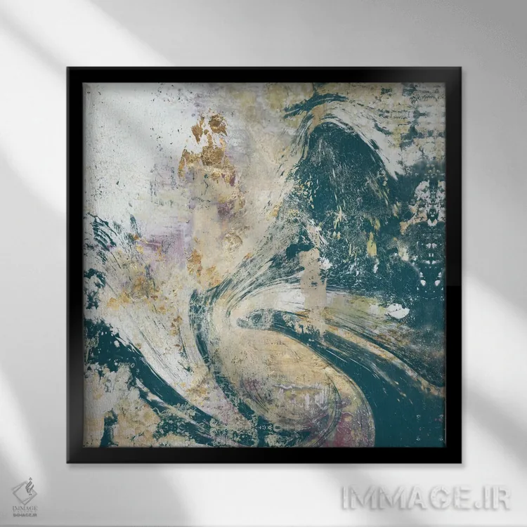 تابلو دکوراتیو نمای هوایی آبی دودی اثر جنیفر گلدبرگر - نمای قابدار مشکی