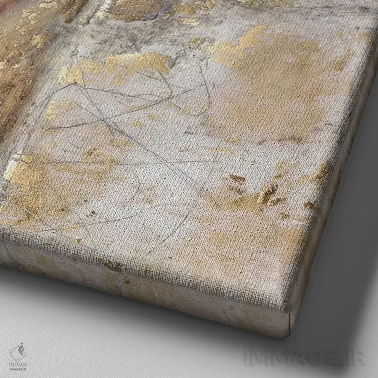 تابلو دکوراتیو مدار طلایی I اثر جنیفر گلدبرگر - نمای نزدیک بافت بوم