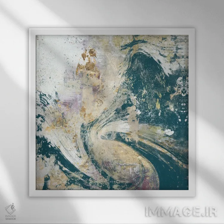 تابلو دکوراتیو نمای هوایی آبی دودی اثر جنیفر گلدبرگر - نمای قابدار سفید