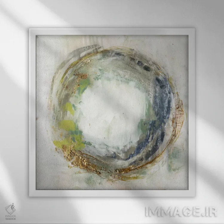 تابلو دکوراتیو مدار سیال I اثر جنیفر گلدبرگر - نمای قابدار سفید