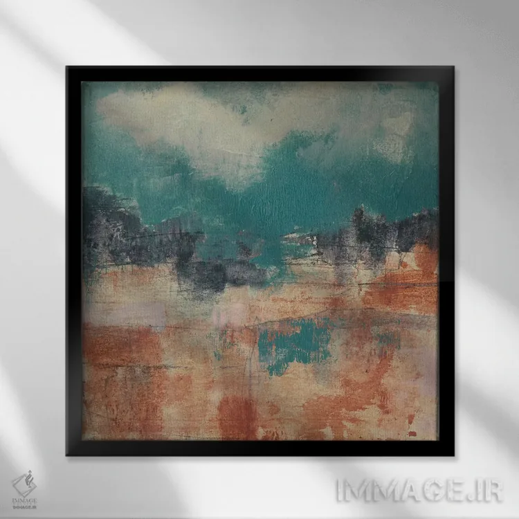 تابلو دکوراتیو آسمان آبی دودی II اثر جنیفر گلدبرگر - نمای قابدار مشکی