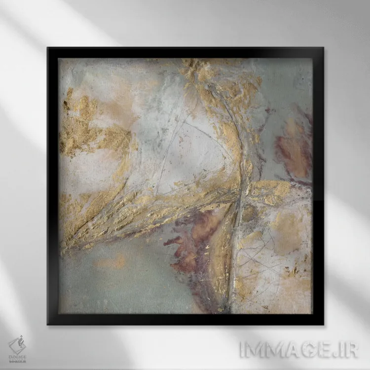 تابلو دکوراتیو مدار طلایی I اثر جنیفر گلدبرگر - نمای قابدار مشکی