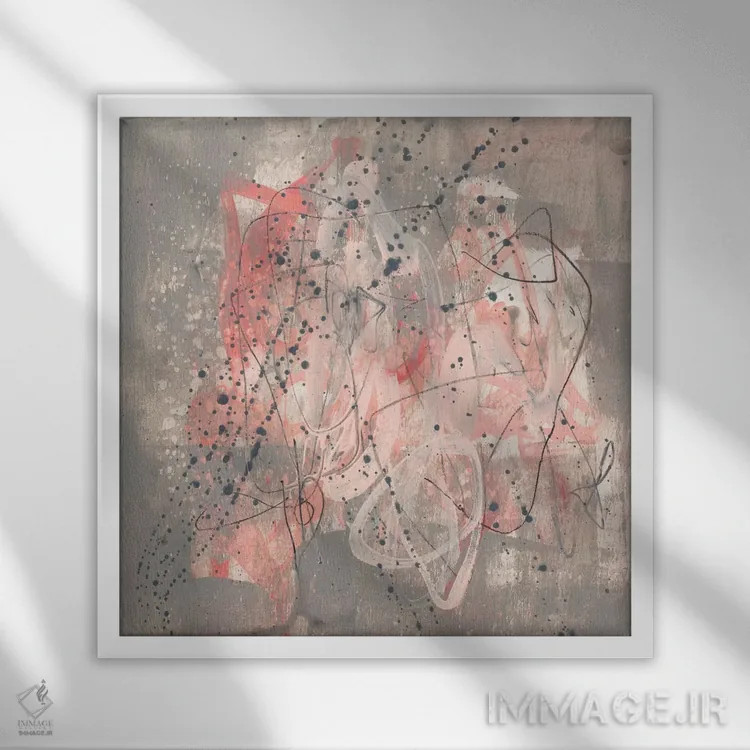 تابلو دکوراتیو جنبش صورتی ملایم I اثر جنیفر گلدبرگر - نمای قابدار سفید