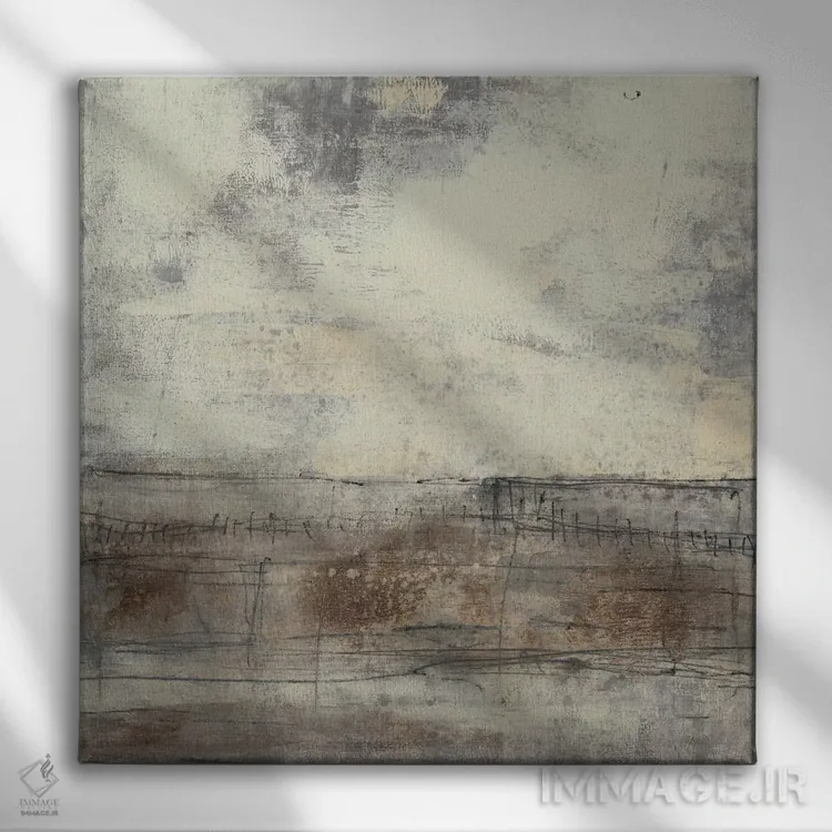 تابلو دکوراتیو صفحه خنثی I اثر جنیفر گلدبرگر - نمای روبهرو روی دیوار