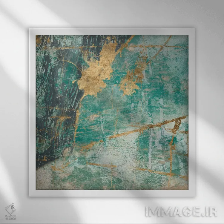 تابلو دکوراتیو توری آبی دودی I اثر جنیفر گلدبرگر - نمای قابدار سفید