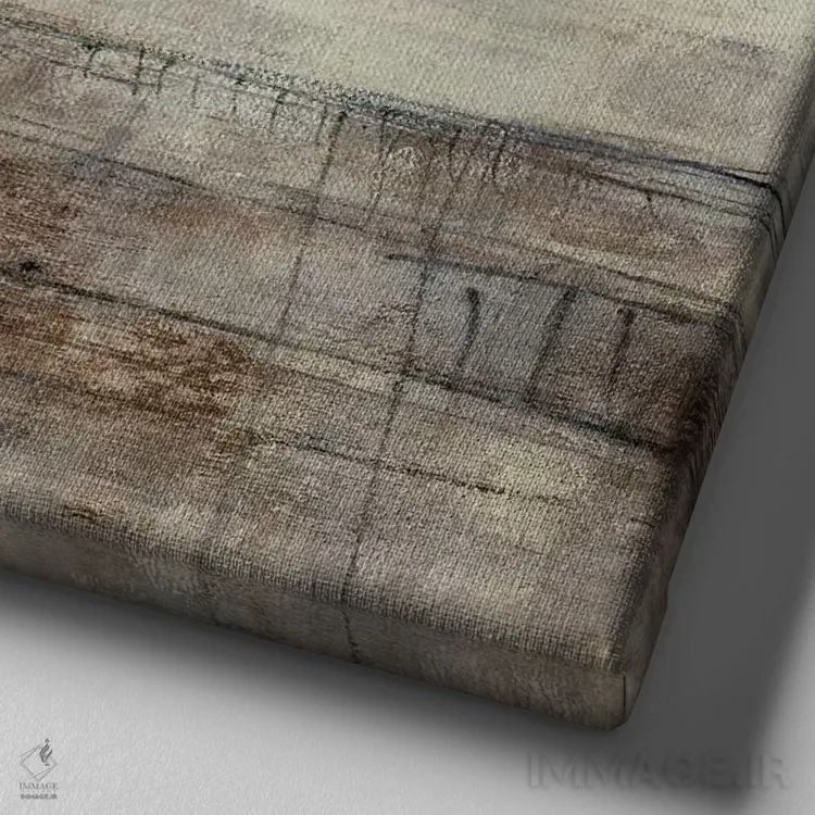 تابلو دکوراتیو صفحه خنثی II اثر جنیفر گلدبرگر - نمای نزدیک بافت بوم