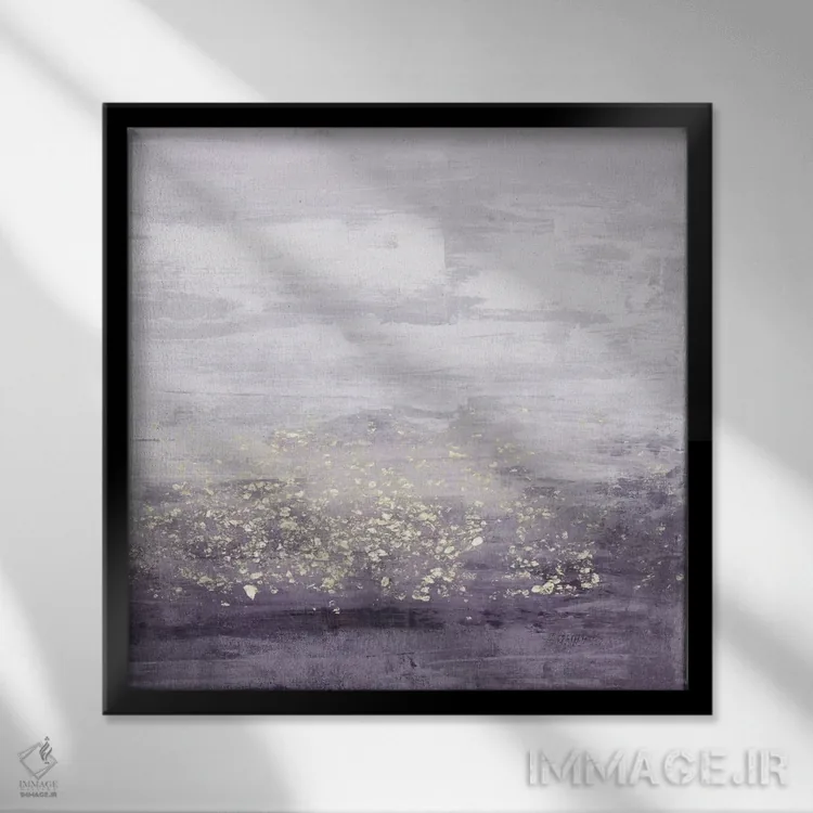 تابلو دکوراتیو درخشش آمتیست I اثر جنیفر گلدبرگر - نمای قابدار مشکی