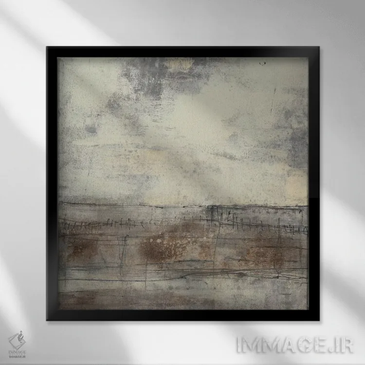 تابلو دکوراتیو صفحه خنثی I اثر جنیفر گلدبرگر - نمای قابدار مشکی