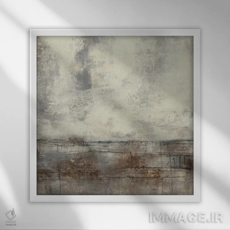 تابلو دکوراتیو صفحه خنثی II اثر جنیفر گلدبرگر - نمای قابدار سفید